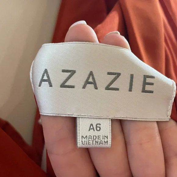 Azazie Long Sleeve Dress in Rust - Picture 6 of 6